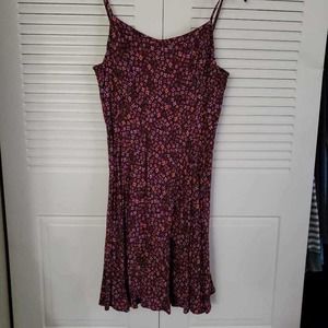 Old Navy Womens Sundress Purple Orange Floral Zip Spaghetti Strap Back Zipper M